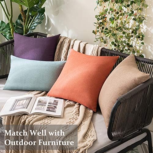 MIULEE Decorative Outdoor Pillow Covers Lumbar Waterproof 12x20 Coral Red - Image 4