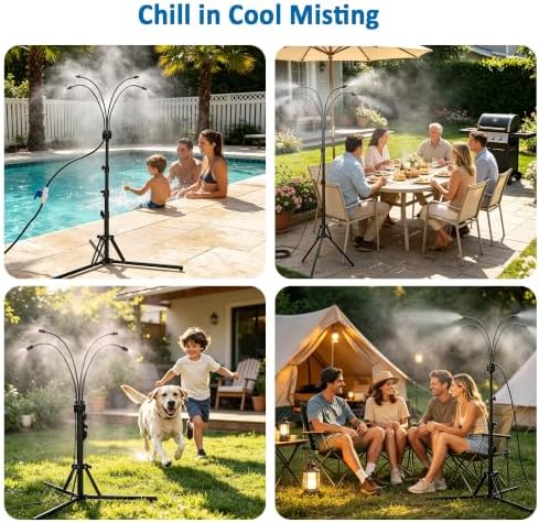 Standing Mister for Outside Patio,4-Adjustable Nozzle Portable Water Mister - Image 7
