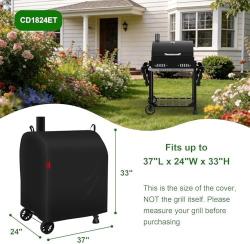 Outdoor Grill Cover Fits Royal Gourmet CD1824ET Charcoal Grill, Waterproof 600D Heavy Duty Barrel Grill Cover, Fade Resistant & Rip-Proof BBQ Grill Covers for CD Series. - Image 2