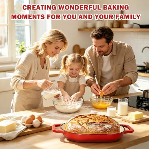 Wdmiya Dutch Oven for Sourdough Bread Baking, Shallow Base & Dome Lid 5 QT - Image 7