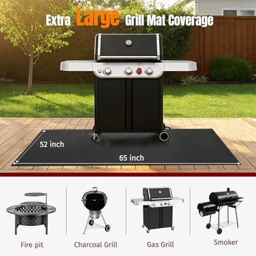 SHINESTAR 65×52 Inches Under Grill Mats for Outdoor Grill Deck Protection - Image 2