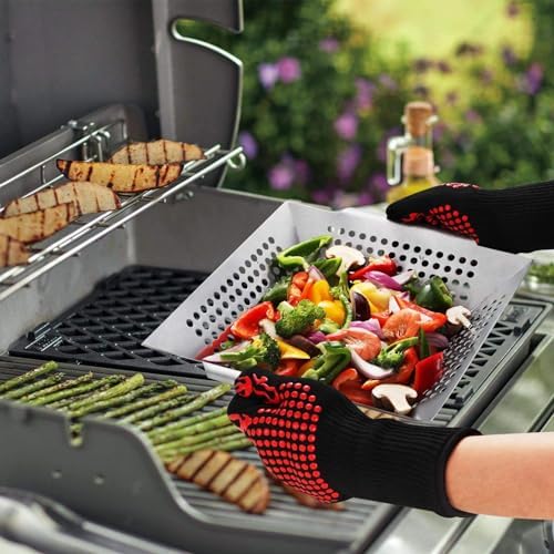 3 Pack Grill Baskets for Outdoor Grill, Heavy Duty Stainless Veggie Pan Set - Image 6