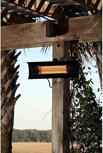 Fire Sense 60460 Wall Mounted Infrared Patio Heater 1500 Watts Weatherproof Lightweight for Indoor Outdoor Use 6 Foot Non Retractable Electrical Cord Mounting Bracket - Black - Image 2