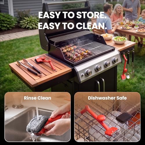 ThermoMaven Bristle-Free Grill Brush with Scraper and 5 Replacement Heads - Image 6