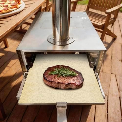 Outdoor Wood-Fired Pizza Oven, Stainless Steel, 26x15x29 Inch, Split Design with Separate Fuel Box, Heat-Shield Handle, for Camping and Home Gatherings - Image 3