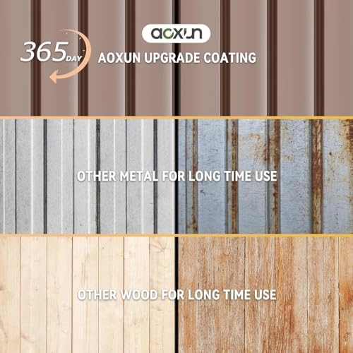 Aoxun 6' x 8' Storage Shed with Base Brown - Image 6