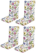 SERWALL HDPE Outdoor Rocking Chair Cushion Set of 4, Flowers Pattern by SERWALL