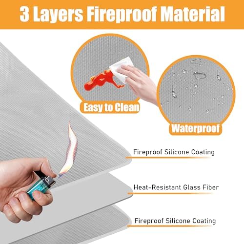 TOHONFOO Heat Resistant Mats for Countertop & Air Fryer, 35x15 in, Gray - Image 3