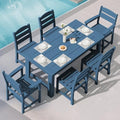 SERWALL HDPE Outdoor Dining Table and Chairs Set for 6 by SERWALL