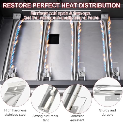 CANDANA Replacement Parts for Nexgrill 4 Burner 720-0830H 720-0830D 720-0783C 720-0783E 720-0958A, 17" Stainless Steel Grill Grate, Grill Burner, Heat Plate, Drip Pan, Igniters for 5 Burner 720-0888N - Image 7
