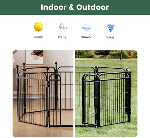 Gardner Pet Dog Playpens, 24" H 16 Panels Dog Pen Outdoor/Indoor Dog Fence Exercise Pen for Small Dogs, Foldable Pet Play Yard Gate with Gravity Automatic Lock, Pet Playpen, Black - Image 4