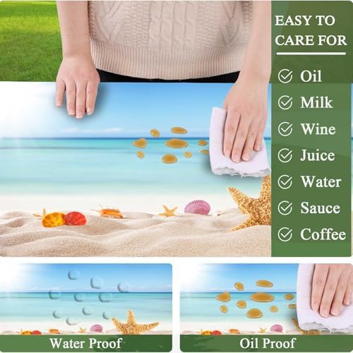CAPSCEOLL Fitted Picnic Table Cover with Bench Covers 5ft - Sea Beach - Image 3