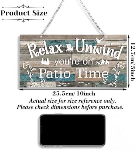 Hotop Metal Patio Sign Vintage Wall Decor for Outdoor, 10 x 5", Vivid - Image 2