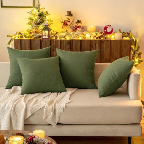 MIULEE Decorative Outdoor Pillow Covers Christmas Euro 24x24 Dark Green - Image 7