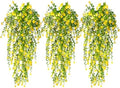 RECUTMS Outdoor Fake Hanging Plants,Hanging Yellow Flowers Vines with Light by RECUTMS