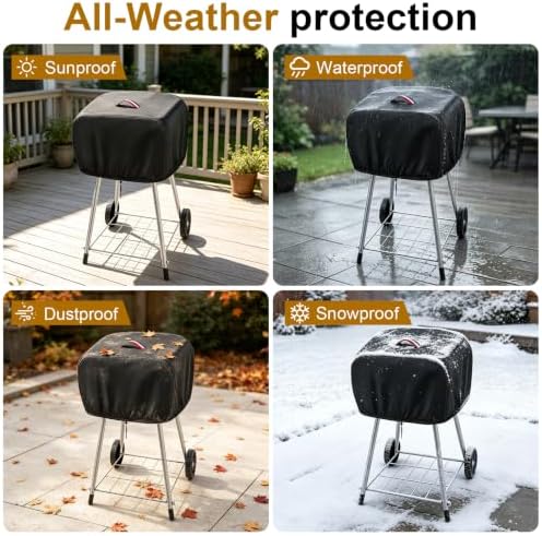 Grill Cover for 17.5 Inch Charcoal Grill, BBQ Grill Cover - Image 6