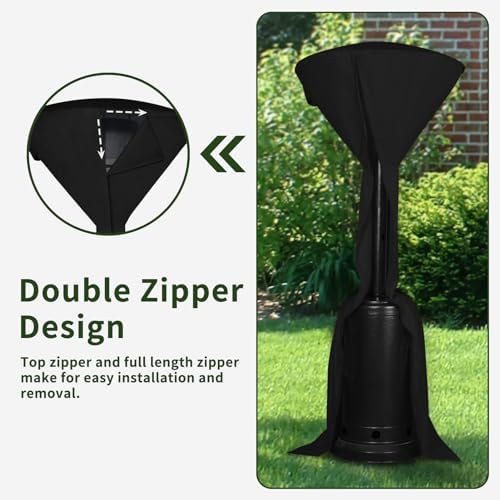 Easy-Going Stand-Up Patio Heater Cover, 95"H x 34"D x 19"B, Black - Image 4