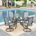 Sophia & William Patio Dining Set for 4, Round Table & Grey Swivel Chairs by SophiaWilliam