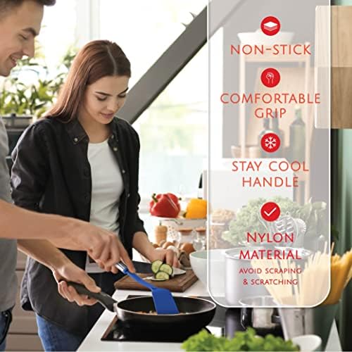 Kitchen Utensils Set, Cooking Utensil Set Kitchen Gadgets, Pots and Pans set Nonstick and Heat Resistant, 24 Pcs Nylon and Stainless Steel, Spatula Set, Apartment Essentials Kitchen Cookware Sets - Image 3