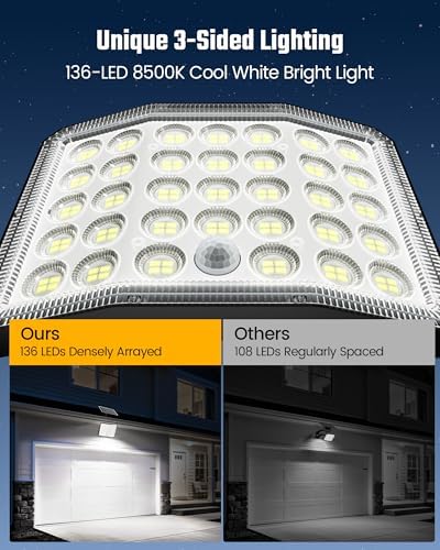 Solar Lights Outdoor, Solar Dusk to Dawn Light 3000 Capacity,2-Pack - Image 3