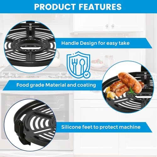 Air Fryer Grill Pan Grill Plate Crisper Plate Accessories Tray Rack for Ninja OP302 OP305 FD305 FD305 Air Fryer,Air fryer Replacement Parts for Ninja FD302 6.5 Qt FD101 5 Qt FD401 8 Qt - Image 5
