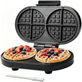 Baker’s Friend Double Belgian Waffle Maker Thick, 2 X 6” Round Waffle Maker, Belgium Waffle Iron, Waflera Electrica with Non-stick Plates, 1200W, Perfect for Kids & Family Breakfast, Graphite by Baker%27s+Friend
