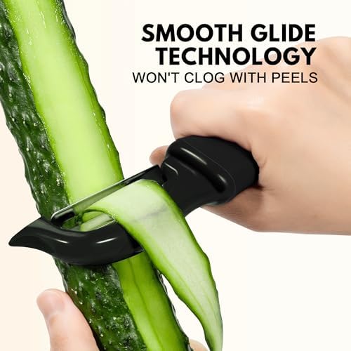 Swivel Vegetable Peeler Comfort Handle Sturdy Long-Lasting 1Pcs Black - Image 4