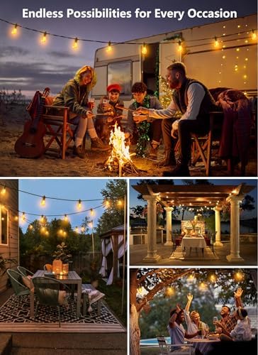Brightown Outdoor String Lights 190FT with 60+2 Shatterproof Edison Bulbs, Waterproof Hanging Patio Lights Outside for Backyard Deck Garden Party Xmas Decor, 2700K - Image 3