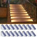NIORSUN Solar Step Lights,16 Pack Warm White Solar Stair Lights Outdoor Waterproof IP67 Auto On Off,Solar Lights for Steps,Stair,Patio,Yard,Porch,Front Door,Sidewalk,Deck Decor by NIORSUN