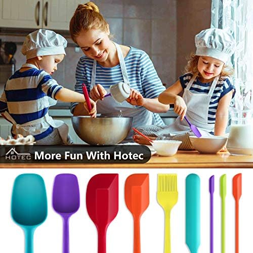 HOTEC 9-Pack BPA Free Silicone Spatula Set, Multi-Color - Image 7