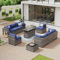 Aoxun 11 Piece Patio Furniture Set with 44" Fire Pit Table by Aoxun