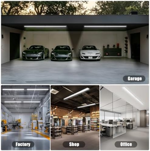 4 Packs 8FT LED Batten Light with 0.5m Cable, Ultra-Thin Ceiling Surface Mounted Light, 80W, 5000K, IP20, LED Ceiling Lamp for Garage, Shop, Hallway, Office, Market - Image 7