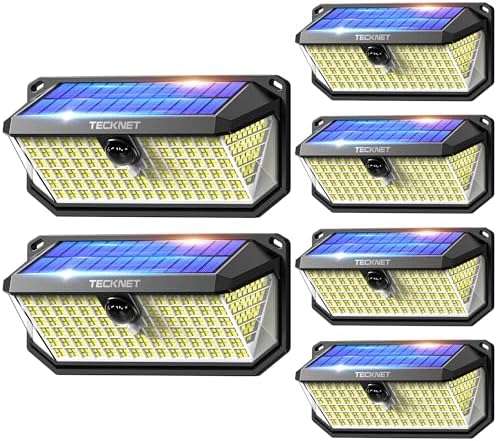 TECKNET 416 LED Solar Lights Outdoor Motion Sensor Waterproof 4200lm,6 Pack by Tecknet