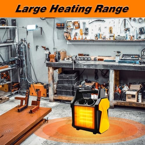 Buyplus Outdoor Heater, 1500W Patio Heater for Garage, Portable Electric Space Heaters with Overheat Tip-Over Protection, PTC Ceramic Space Heaters for Garage, Greenhouse, Indoor Outdoor Use,Yellow - Image 5