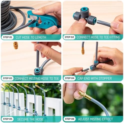98FT Drip Irrigation System 1/4", 360° Adjustable Misting Kit for Outdoor - Image 3