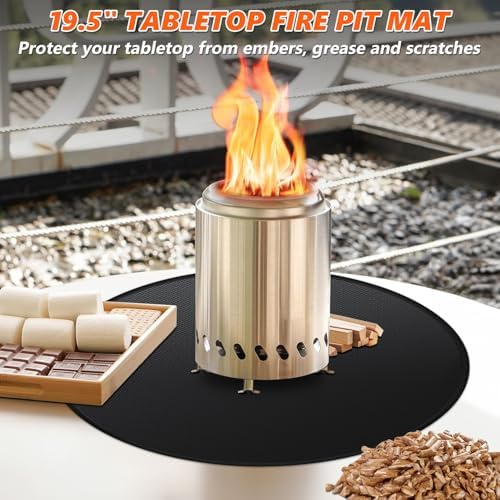 19.5" Fire Pit Mat for Solo Stove Mesa Tabletop Fire Pit, Fireproof Mat for Solo Stove Accessories, Small Under Grill Pad to Protect Your Table, Easy to Clean, Reusable - Image 2