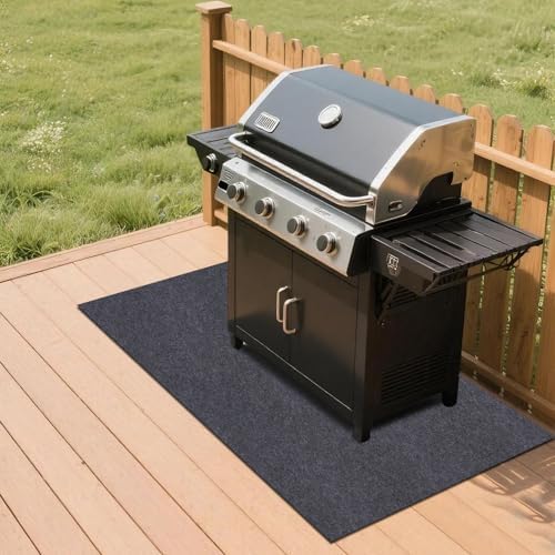 Gas Grill Mat，48" x 48" Premium BBQ Mat—Protects Decks and Patios from Grease Splashes,Soft Absorbent Material-Contains Grill Splatter，Anti-Slip and Waterproof Backing，Washable - Image 2