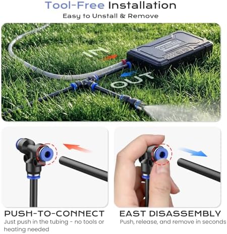 Portable 4 Gallon Misting System with 15000mAh Rechargeable Pump, 33FT Hose – Powerful Outdoor Water Bucket Misters for Outside Patio Cooling, Backyard, Canopy, Camping, Umbrella, Sports, Greenhouse - Image 6