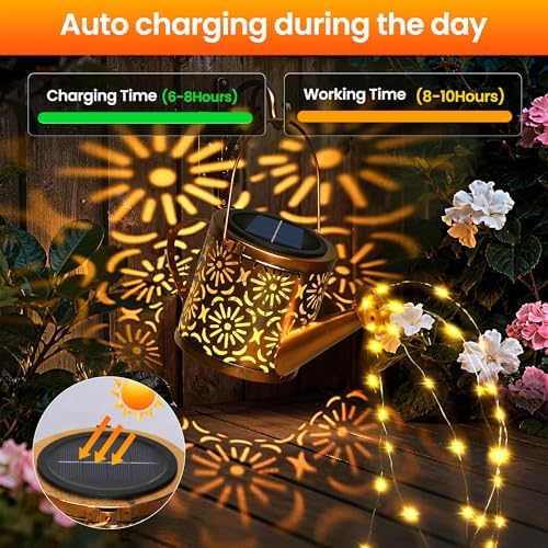 Solar Garden Lights Outdoor Decoration Flower Solar Watering Can Light - Image 4