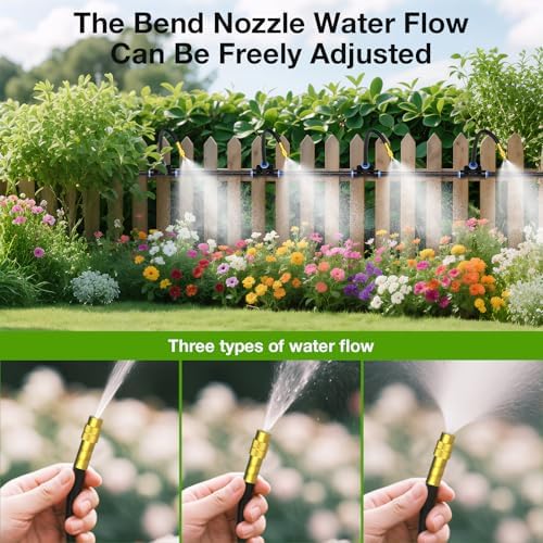 MIXC 1/4" Drip Irrigation System, Adjustable Copper Nozzles (7.8ft Rod Length, 12pcs nozzles and connectors,NO Water Pipe) - Image 4