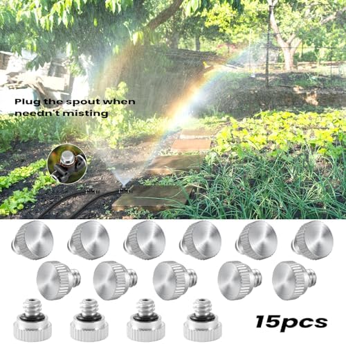 15Pcs Brass Misting Nozzle Plugs for Outdoor Spray Cooling System - Image 4