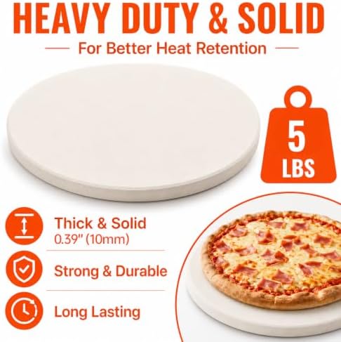 15 Inch Round Cordierite Pizza Stone for Oven and Grill - Image 2