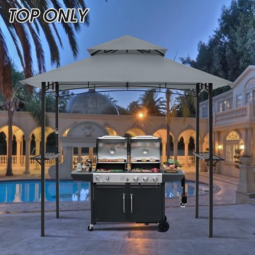 MASTERCANOPY Replacement Canopy top for Grill Gazebo L-GG001PST-F, Gray - Image 7