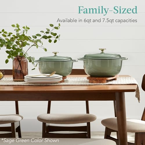 Best Choice Products 7.5 Quart Enamel Cast-Iron Round Dutch Oven, Family Style Heavy-Duty Pre-Seasoned Cookware for Home, Kitchen, Dining Room, Oven Safe w/Lid, Dual Handles - Chocolate Ganache - Image 4