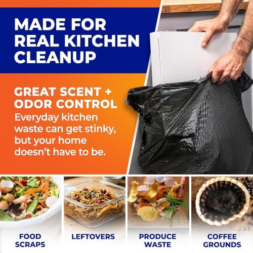 Hefty Ultra Strong 13 Gal Kitchen Trash Bags, Black, Clean Burst, 40ct - Image 5