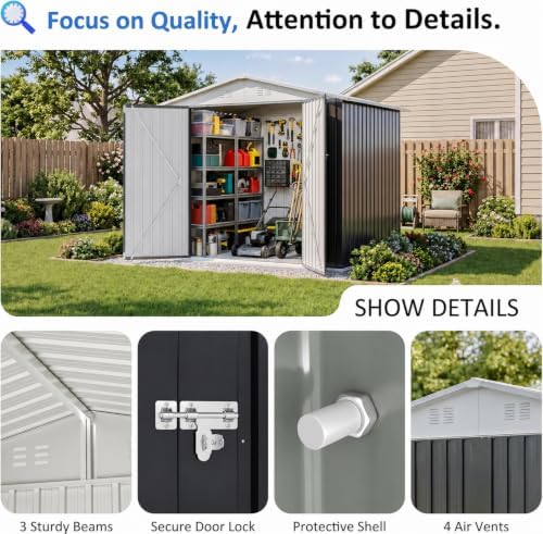 WKM 6x8 FT Outdoor Storage Shed - Image 3