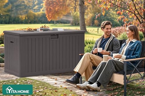 YITAHOME 220 Gallon Double-Wall Deck Box with Divider & Side Handles - Image 6