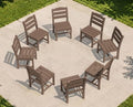 KINGYES Outdoor Armless Dining Chairs Set of 8,HDPE Patio Chairs,Brown by KINGYES