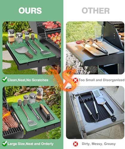 Silicone Grill Mat for Blackstone Griddle Accessories, 8-Slot Tool Mat - Image 6