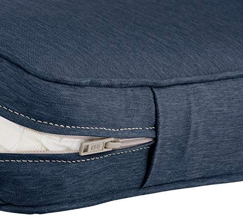 Classic Accessories Montlake FadeSafe Water-Resistant Patio Lounge Back Cushion Cover, 21 x 15 x 4 Inch, Heather Indigo, Patio Furniture Cushion Covers - Image 4